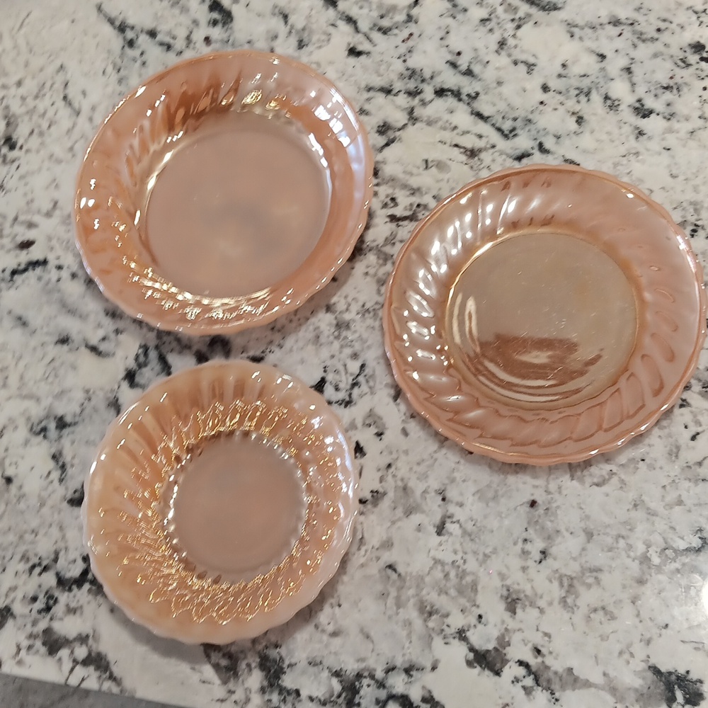 Vintage Peach FIREKING 3 pieces Sold Together